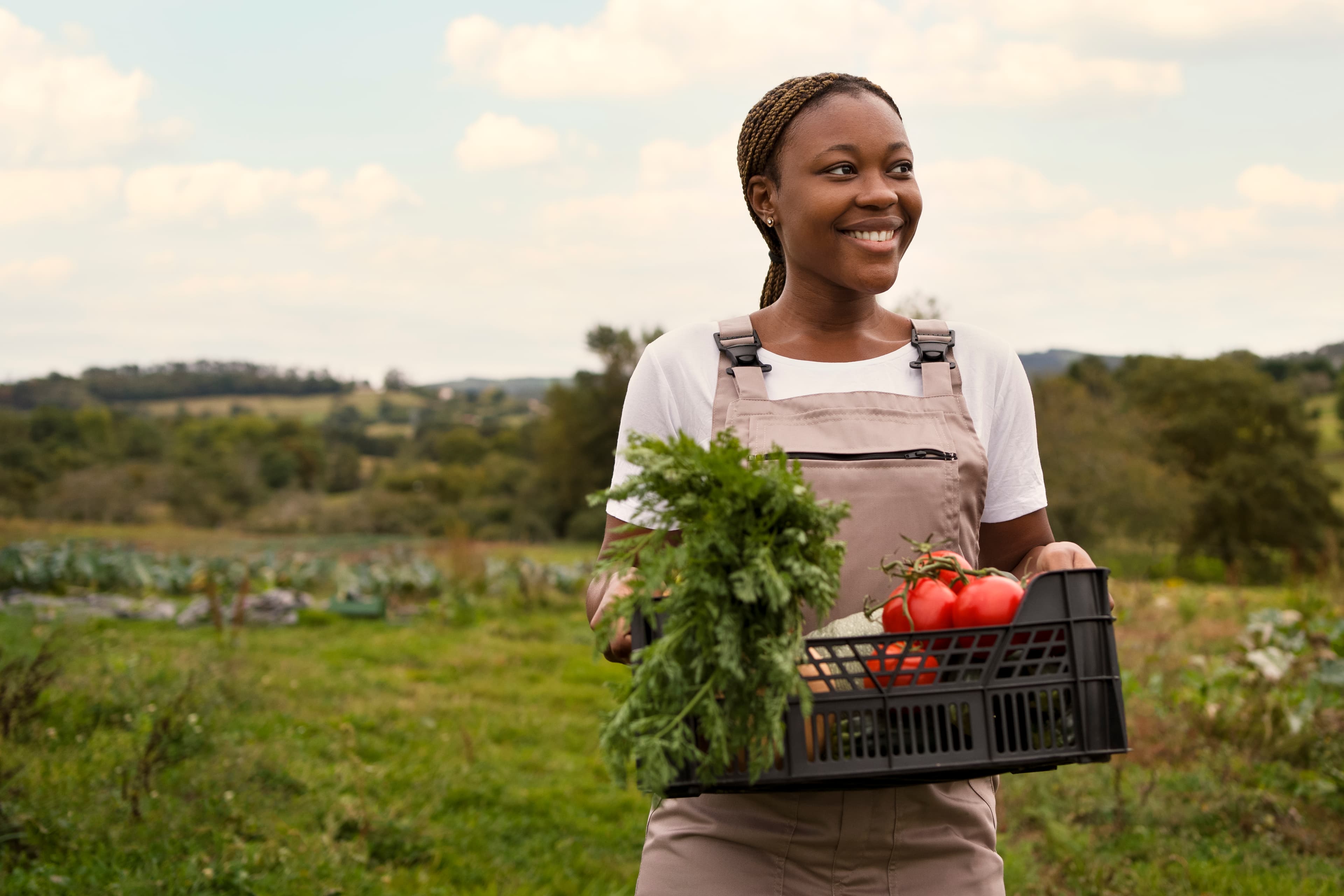 Woman carrying harvest